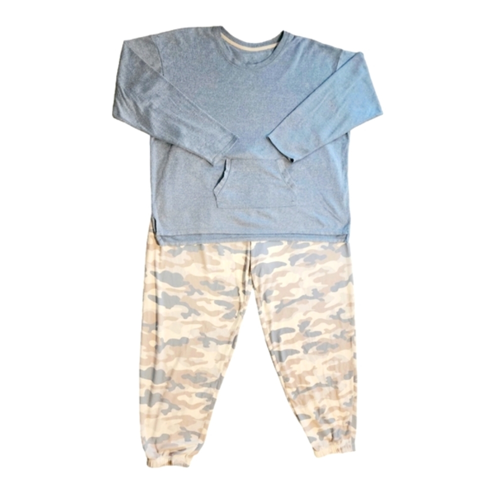 Cuddl Duds Brushed Knit Top & Banded Bottom Pants Pajama Set Size 2X